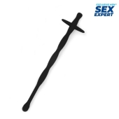 Черный силиконовый уретральный стимулятор - 15 см. - Sex Expert - купить с доставкой в Новороссийске