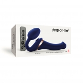 Синий безремневой страпон Multi Orgasm Size S с клиторальной стимуляцией - Strap-on-me - купить с доставкой в Новороссийске
