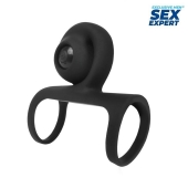 Черная вибронасадка на пенис Sex Expert - Sex Expert - в Новороссийске купить с доставкой