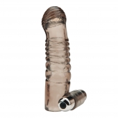 Дымчатая насадка на пенис с вибрацией  Vibrating Penis Enhancing Sleeve Extension - 13,3 см. - BlueLine - в Новороссийске купить с доставкой