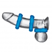 Комплект из трех голубых эрекционных колец 3-Pack Ribbed Rider Cock Ring Set - BlueLine - в Новороссийске купить с доставкой