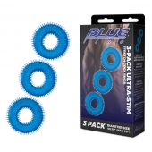 Комплект из трех голубых колец для эрекции 3-Pack Ultra-Stim Stretch Cock Rings - BlueLine - в Новороссийске купить с доставкой