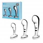 Набор из 3 стальных стимуляторов простаты Stainless Steel P-spot Training Set - b-Vibe - в Новороссийске купить с доставкой