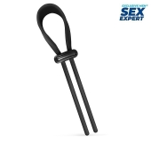 Черный ремень-лассо для усиления эрекции - Sex Expert - в Новороссийске купить с доставкой