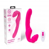 Розовый безремневой страпон на радиоуправлении Strapless Together - 22 см. - Together Toy - купить с доставкой в Новороссийске