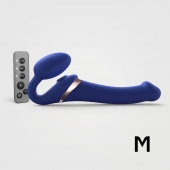 Синий безремневой страпон Multi Orgasm Size M с клиторальной стимуляцией - Strap-on-me - купить с доставкой в Новороссийске