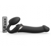 Черный безремневой страпон Multi Orgasm Size L с клиторальной стимуляцией - Strap-on-me - купить с доставкой в Новороссийске