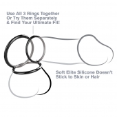 Набор из трех черных эрекционных колец Silicone 3-Ring Stamina Set - Pipedream - в Новороссийске купить с доставкой