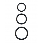 Набор из трех черных эрекционных колец Silicone 3-Ring Stamina Set - Pipedream - в Новороссийске купить с доставкой