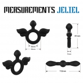 Черное эрекционное кольцо с крыльями Rooster Jeliel Angel - Velv or - в Новороссийске купить с доставкой