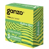 Ультратонкие презервативы Ganzo Ultra thin - 3 шт. - Ganzo - купить с доставкой в Новороссийске