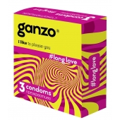 Презервативы с анестетиком для продления удовольствия Ganzo Long Love - 3 шт. - Ganzo - купить с доставкой в Новороссийске