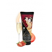 Массажный крем для тела с ароматом клубники и шампанского Sparkling Strawberry Wine - 200 мл. - Shunga - купить с доставкой в Новороссийске