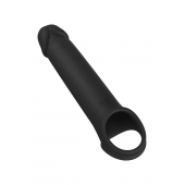 Черная насадка-удлинитель с вибрацией Vibrating Extender With Remote - Dream Toys - в Новороссийске купить с доставкой