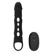 Черная насадка-удлинитель Vibrating Extender With Remote с вибрацией - Dream Toys - в Новороссийске купить с доставкой