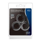 Набор из 3 черных эрекционных колец Black Small Penis Rings - Blush Novelties - в Новороссийске купить с доставкой