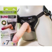 Страпон-унисекс с двумя насадками UNI strap 7  Harness - 19 и 16 см. - LOVETOY (А-Полимер) - купить с доставкой в Новороссийске
