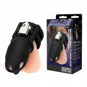 Черная клетка для пениса Silicone Small 2 in Cock Cage With Ball Divider - BlueLine - купить с доставкой в Новороссийске