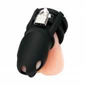 Черная клетка для пениса Silicone Small 2 in Cock Cage With Ball Divider - BlueLine - купить с доставкой в Новороссийске