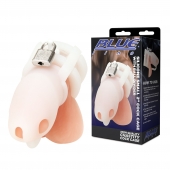 Белая клетка для пениса Silicone Small 2 in Cock Cage With Ball Divider - BlueLine - купить с доставкой в Новороссийске
