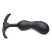 Черный массажер простаты с утяжелителями Premium Silicone Weighted Prostate Plug Medium - 16,3 см. - XR Brands - в Новороссийске купить с доставкой