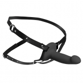 Черный полый страпон с вибрацией 2’’ Erection 28X Smooth Vibrating Silicone Penis Sheath - XR Brands - купить с доставкой в Новороссийске