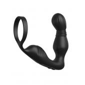 Черный вибростимулятор простаты с эрекционным кольцом Ass-Gasm Pro P-Spot Milker - Pipedream - в Новороссийске купить с доставкой
