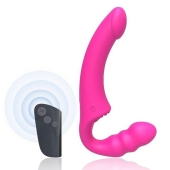 Розовый безремневой страпон Straples Strap-On Dildo - Erokay - купить с доставкой в Новороссийске