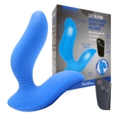 Синий вибромассажер простаты 3,5’’ Remote Control Curve P-spot Massager - 12 см. - Erokay - в Новороссийске купить с доставкой
