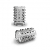 Прозрачная насадка на пенис с шишечками STAY HARD COCK SLEEVE 02 CLEAR - Blush Novelties - в Новороссийске купить с доставкой