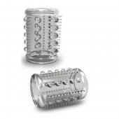 Прозрачная насадка с шипами и шишечками STAY HARD COCK SLEEVE 03 CLEAR - Blush Novelties - в Новороссийске купить с доставкой
