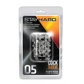 Прозрачная насадка с капельками STAY HARD COCK SLEEVE 05 CLEAR - Blush Novelties - в Новороссийске купить с доставкой