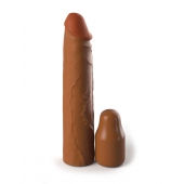 Коричневая насадка на член 2  Silicone X-tension - 20,3 см. - Pipedream - в Новороссийске купить с доставкой