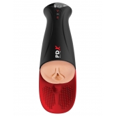 Телесный мастурбатор-вагина в черной колбе с вибрацией Fuck-O-Matic Pro XL - Pipedream - в Новороссийске купить с доставкой