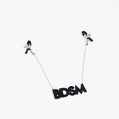 Зажимы на соски с кожаной подвеской BDSM - Crazy Handmade - купить с доставкой в Новороссийске