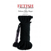 Черная веревка для фиксации Deluxe Silky Rope - 9,75 м. - Pipedream - купить с доставкой в Новороссийске