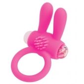 Розовое эрекционное виброкольцо A-toys с ушками - A-toys - в Новороссийске купить с доставкой