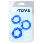 Набор из 3 синих эрекционных колец A-toys - A-toys - в Новороссийске купить с доставкой