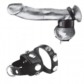 Утяжка для мошонки и пениса Cock Ring With 1  Ball Stretcher And Optional Weight Ring - BlueLine - купить с доставкой в Новороссийске