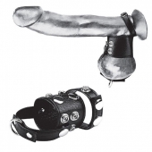Утяжка на пенис и мошонку Cock Ring With 1.5  Ball Stretcher And Optional Weight Ring - BlueLine - купить с доставкой в Новороссийске