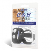 Утяжка на пенис с клёпками Duo Snap Cock And Ball Ring - BlueLine - купить с доставкой в Новороссийске