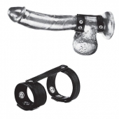 Утяжка на пенис с клёпками Duo Snap Cock And Ball Ring - BlueLine - купить с доставкой в Новороссийске
