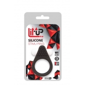 Чёрное эрекционное кольцо LIT-UP SILICONE STIMU RING 1 BLACK - Dream Toys - в Новороссийске купить с доставкой