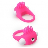 Розовое эрекционное кольцо с щеточкой LIT-UP SILICONE STIMU RING 5 - Dream Toys - в Новороссийске купить с доставкой
