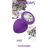 Большая фиолетовая анальная пробка Emotions Cutie Large с прозрачным кристаллом - 10 см. - Lola Games - купить с доставкой в Новороссийске
