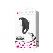 Чёрное эрекционное кольцо с вибрацией Rabbit Vibrator - Baile - в Новороссийске купить с доставкой