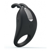 Чёрное эрекционное кольцо с вибрацией Rabbit Vibrator - Baile - в Новороссийске купить с доставкой