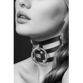 Чёрный тройной чокер с большим кольцом - Bijoux Pour Toi - купить с доставкой в Новороссийске