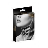 Чёрный тройной чокер с большим кольцом - Bijoux Pour Toi - купить с доставкой в Новороссийске