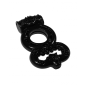 Чёрное эрекционное кольцо Rings Treadle с подхватом - Lola Games - в Новороссийске купить с доставкой